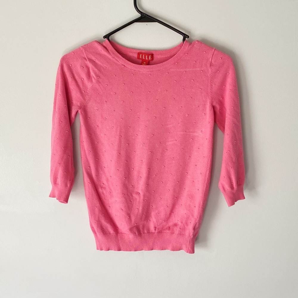 ELLE • NWOT Vibrant Pink Polka Dot Sweater